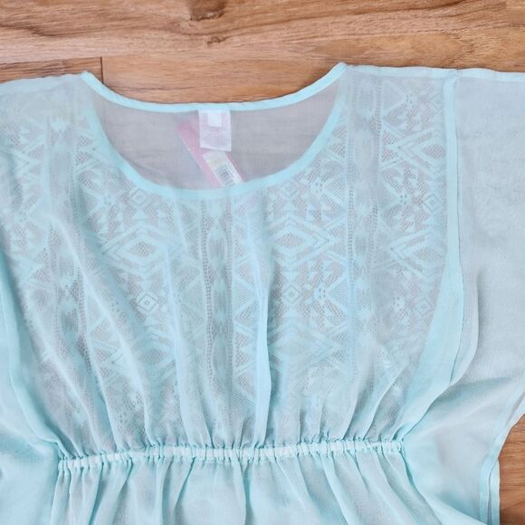 🔹️NWT Xhilaration Turquoise Blue Swim Coverup Small - Picture 4 of 12